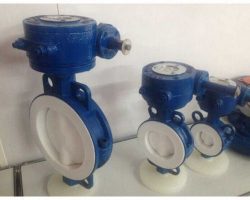 D371F4-Затвор дисковый поворотный футерованный PTFE с редуктором